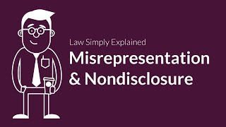 Misrepresentation and Nondisclosure  Contracts  Defenses amp Excuses [upl. by Younglove]