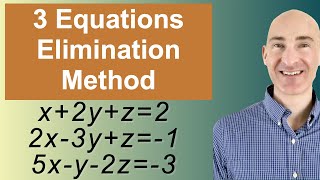 Solving Systems of 3 Equations Elimination [upl. by Grof]