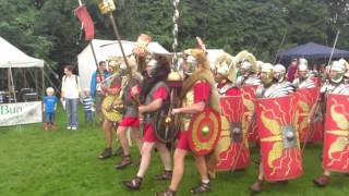 Roman Reenactment at the Amphitheatre in Caerleon Marching In [upl. by Frances]